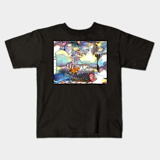 A blue park bench Kids T-Shirt